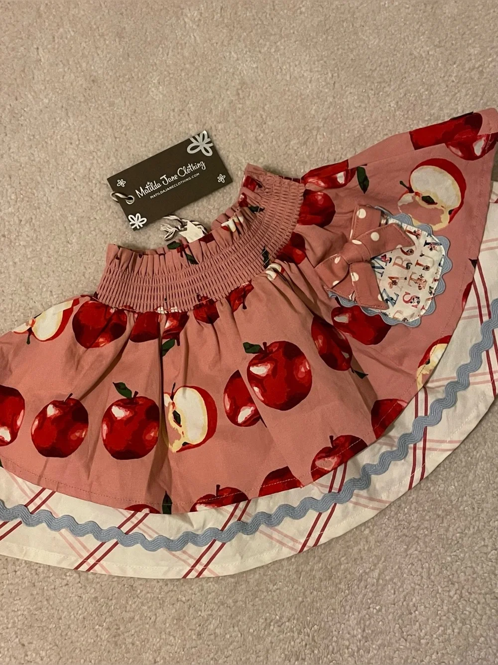 Matilda Jane Heart to Heart Apple Pull-On Skirt size 2 NWT